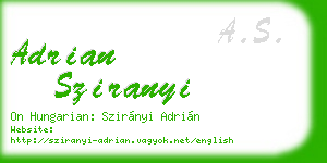 adrian sziranyi business card